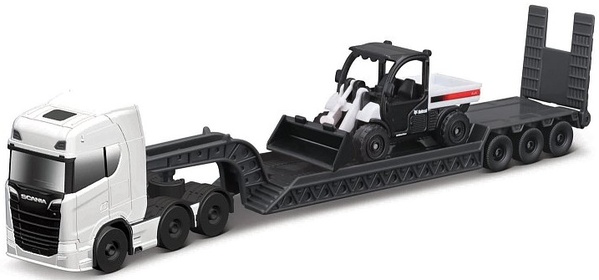 Maisto - Mini macchine da lavoro, Set trattore grande, Scania 770S con Toolcat 5600 + Benna