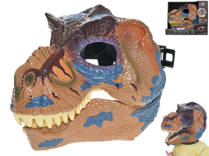 Maschera dinosauro 21x23cm marrone