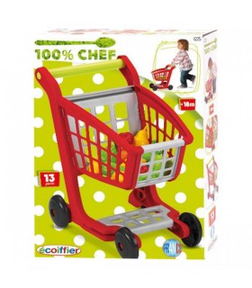 100% Chef - Carrello Supermercato con Accessori 13 Pezzi