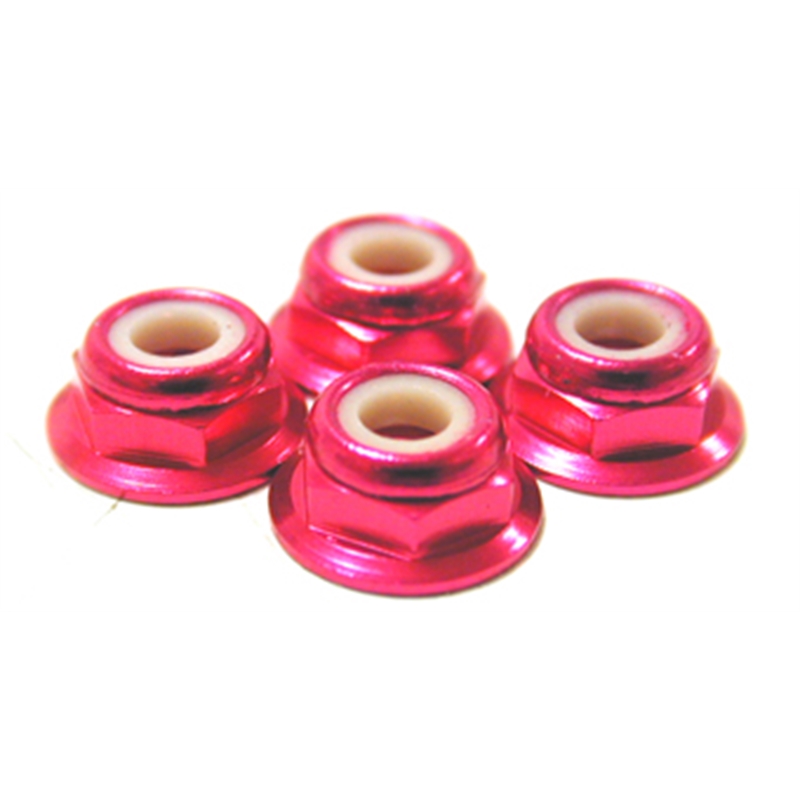 DADO FRENATO FLANGIATO IN ALLUMINIO 4mm (4) ROSA BASSO - [111046PK]