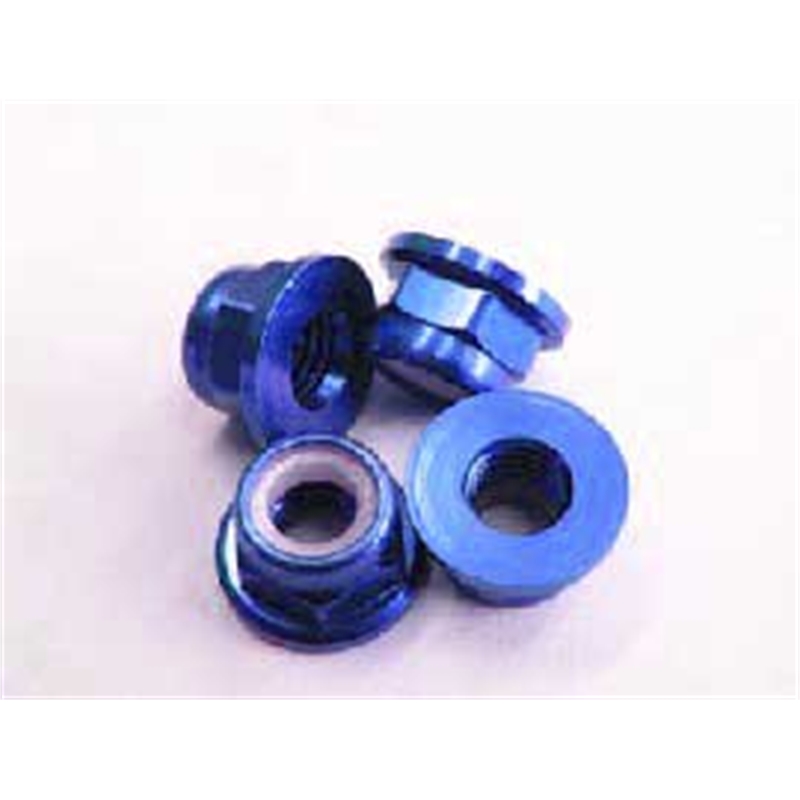 DADO FRENATO FLANGIATO IN ALLUMINIO 5mm BLU - [111049B]