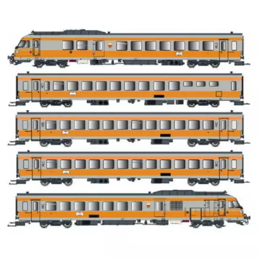 Rame 5 éléments RTG N°17 - EPM 221503AC - HO 1/87 - SNCF - 3R - Digital