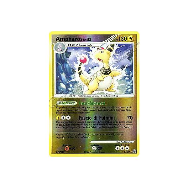 001 / 132 Ampharos LIV.52 rara foil reverse (IT) -NEAR MINT-