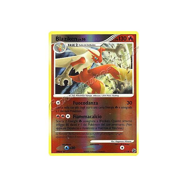 001 / 106 Blaziken LIV.56 rara foil reverse (IT) -NEAR MINT-