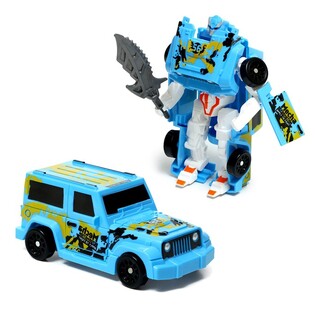 Trasformatore auto/robot plastica 14cm blu, 17x26x6cm
