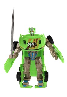 Trasformatore auto/robot plastica 14cm verde, 17x26x6cm