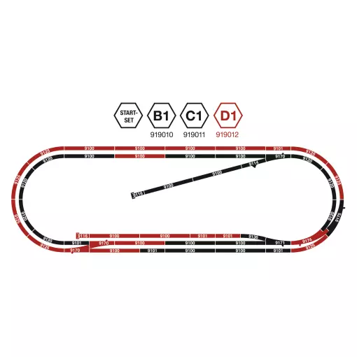 Set di prolunghe Start-Set D1 - FLEISCHMANN 919012 - N 1/160