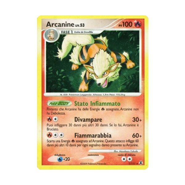 001 / 111 Arcanine LIV.53 rara foil (IT) -NEAR MINT-