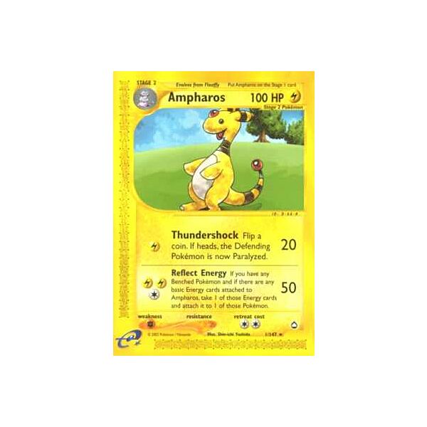 001 / 147 Ampharos rara (EN) -NEAR MINT-