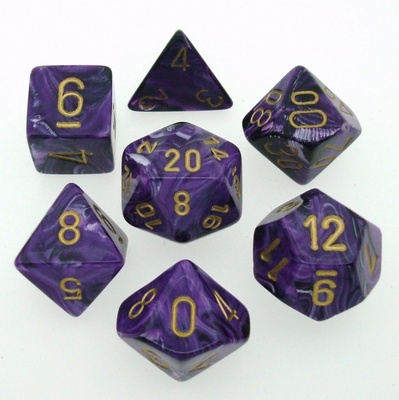 7 Dice Chessex VORTEX PURPLE 27437 Dadi