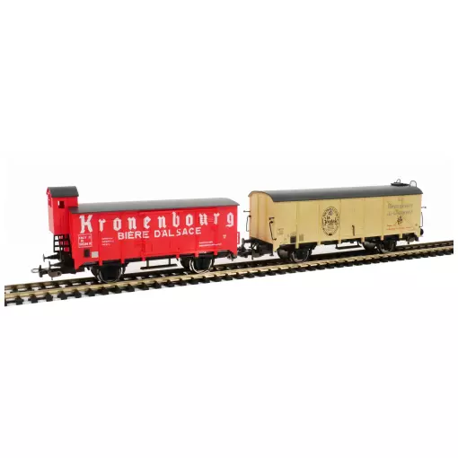 2 carri coperti "Kronenbourg" e "Mutzig" - PIKO 97307 - HO 1/87 - SNCF - EP III - DC