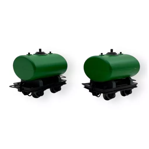 2 wagons citernes verts - Minitrains 5112 - HOe 1/87 - 2R