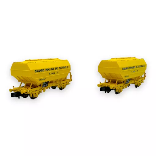 Set di 2 carri per cereali - Ree Models NW-320 - N 1/160 - SNCF - Ep IV - 2R