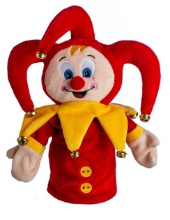 Gašparko burattino di peluche 28 cm con campanelli sulla carta