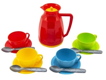 Set di 13 piatti da tè in plastica