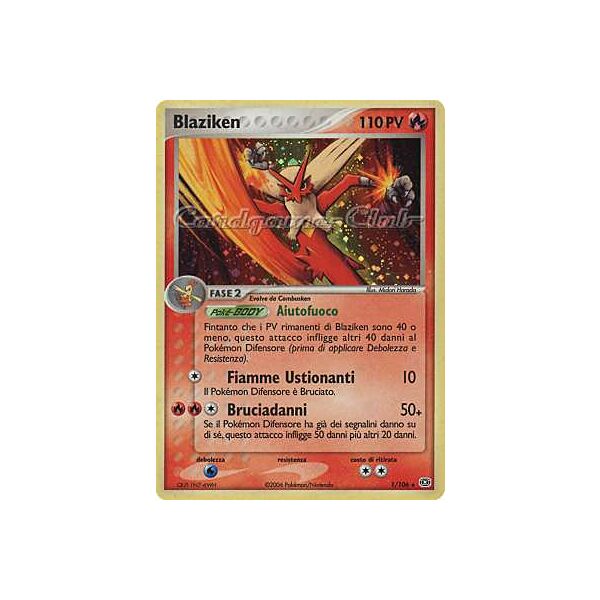 001 / 106 Blaziken rara foil (IT) -NEAR MINT-