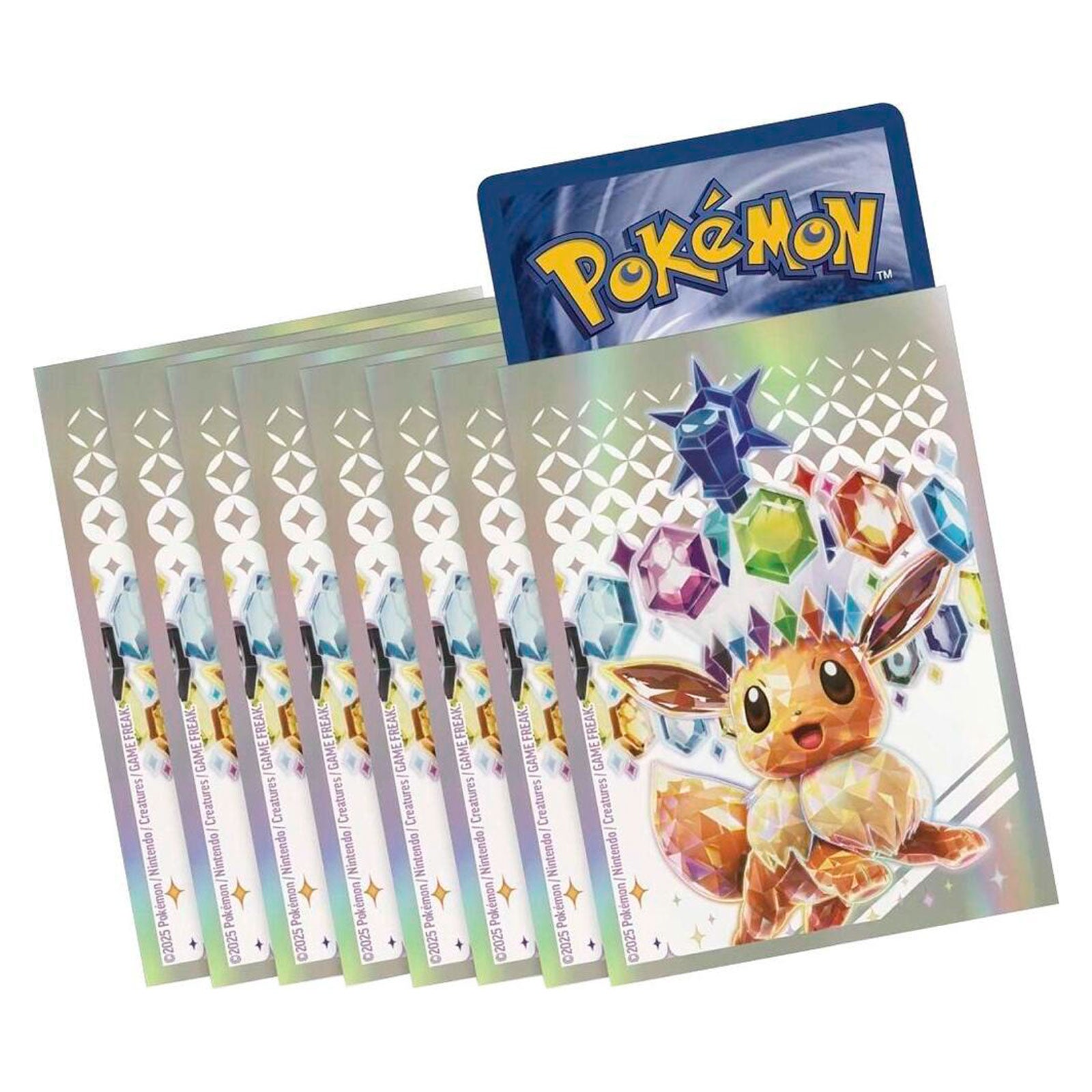 65 Bustine protettive ETB Evoluzioni Prismatiche Eevee Sleeves POKEMON Standard Size 67 x 92 mm