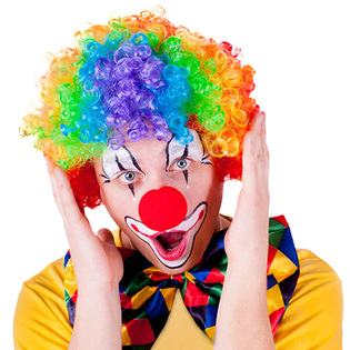 Parrucca da clown colorata per adulto