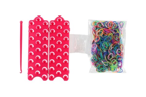 Crea il tuo braccialetto - elastici 600 pezzi + attrezzi + macchina per maglieria per braccialetti,