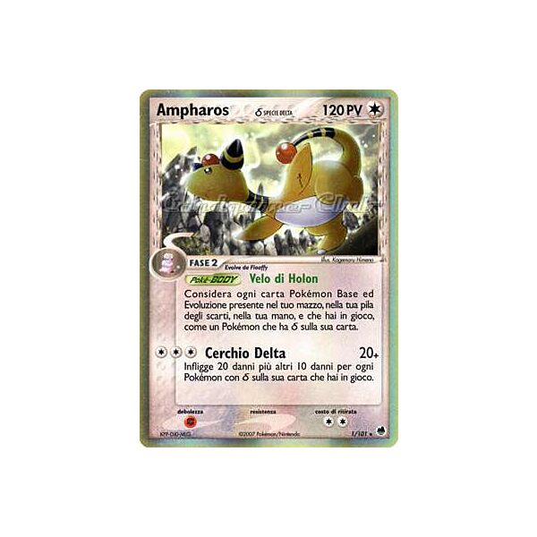 001 / 101 Ampharos Specie Delta rara foil (IT) -NEAR MINT-