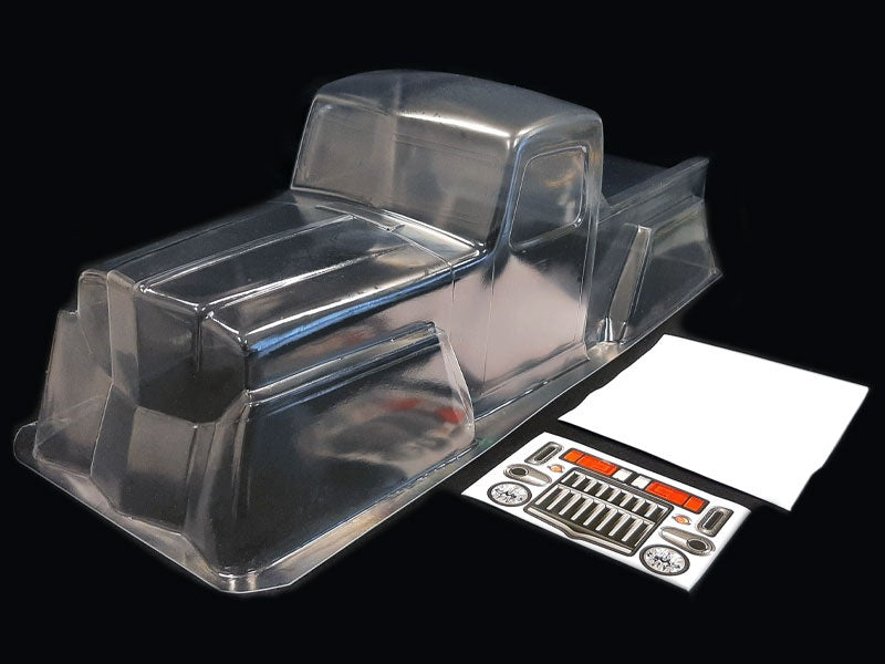 NUOVO PICK-UP CLASSICO N.2 313MM INCL. DECORAZIONI E ADESIVI PER VETRI H-SPEED CRAWLER BODY (SIMILE A JC / JEEP CREEP)