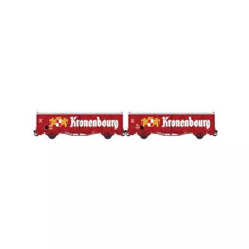 Set de 2 wagons SNAV toits bas EVS Kronembourg - Trains160 16043 - N 1/160 - SNCF - Ep IV-V - 2R