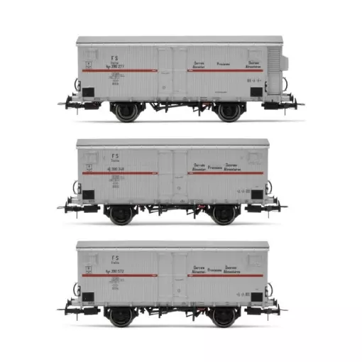 Set di 3 carri frigoriferi a 2 assi - Rivarossi HR6605 - HO 1/87 - FS - EP. III - 2R