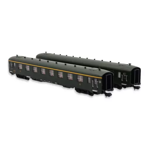 Set di 2 carrozze passeggeri DEV AO - Ree Models NW-282 - N 1/160 - SNCF - Ep III - 2R