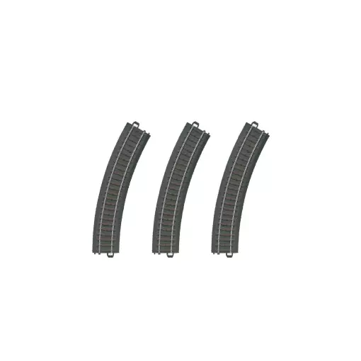 Set di 3 binari curvi R1 con zavorra a 30° - Marklin 20130 - HO 1/87 - Codice 83 - Binario C - 3R - Raggio 360 mm