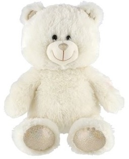 Orsetto Rojko peluche bianco alimentato a batteria con luci e suoni