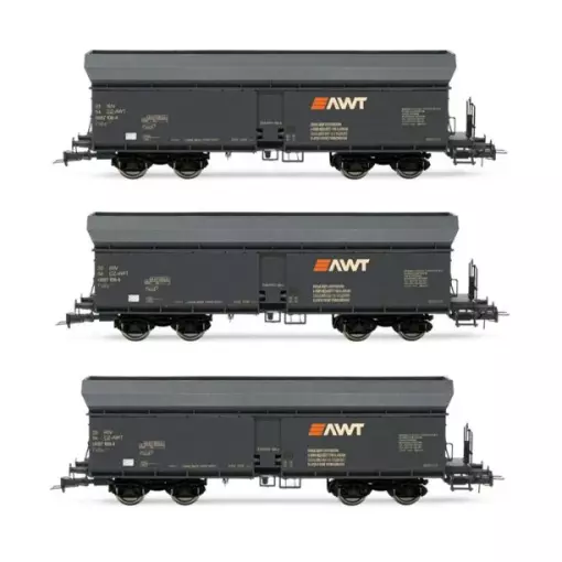 Set di 3 carri tramoggia a 4 assi - serie Fals - AWT - RIVAROSSI HR6590 - HO - Ep VI - 2R