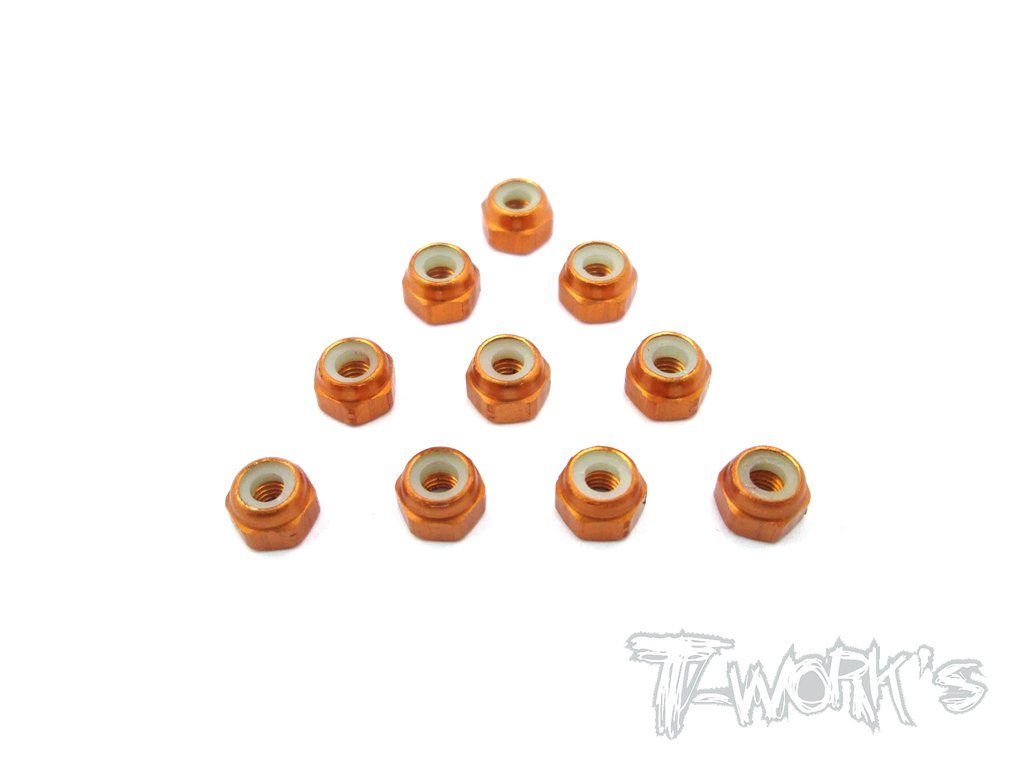 Dadi autobloccanti M3 ASS-3LN Aluminium Lock Nuts 3mm 10pcs.colori selezionabili,ASS-3LN Aluminium Lock Nuts 3mm 10pcs.-Orange