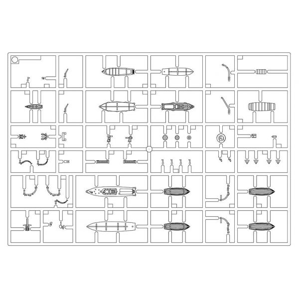 Hasegawa - 1/350 Japanese Navy Warship'S Boats Set A