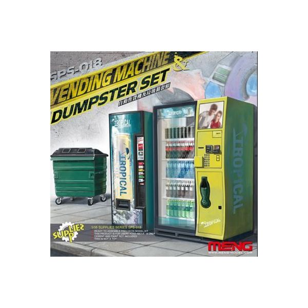 Meng - 1/35 Getränkeautomaten, Müllcontainer