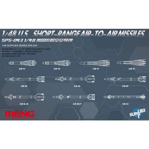 Meng - 1/48 Luft-Luft Raketen, Kurzstrecke