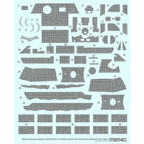 Meng - 1/35 Zimmerit-Deko B für Sd.Kfz. 171 Panther