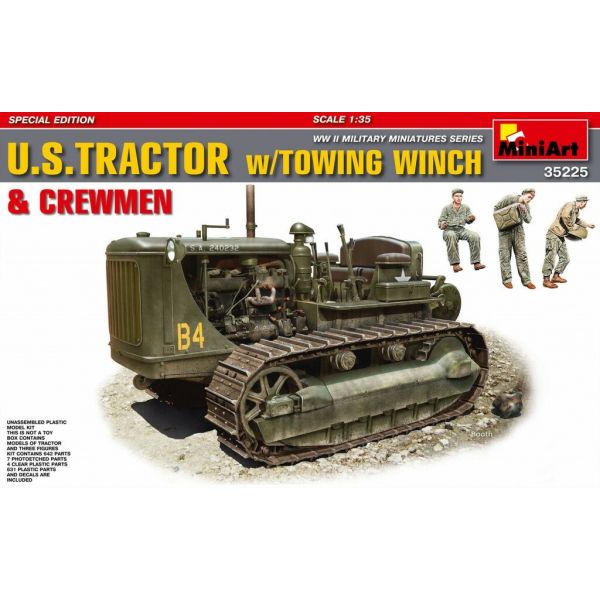 Miniart - U.s.tractor W/towing Winch & Crewmen. S.e. (Min35225)