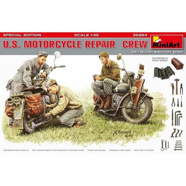 Miniart - U.s. Motorcycle Repair Crew. S.e. (Min35284)