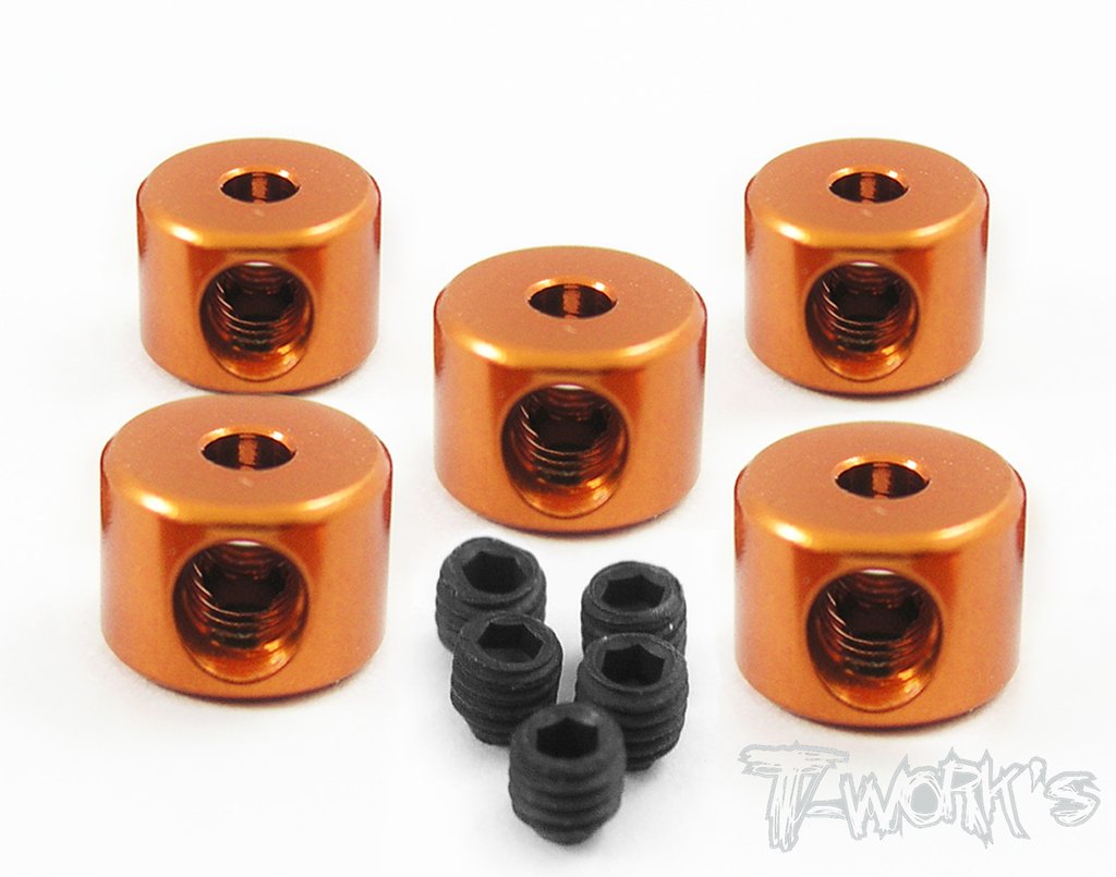 TA-022 Aluminum 3mm Bore Collar 5pcs. colori selezionabili, -Orange