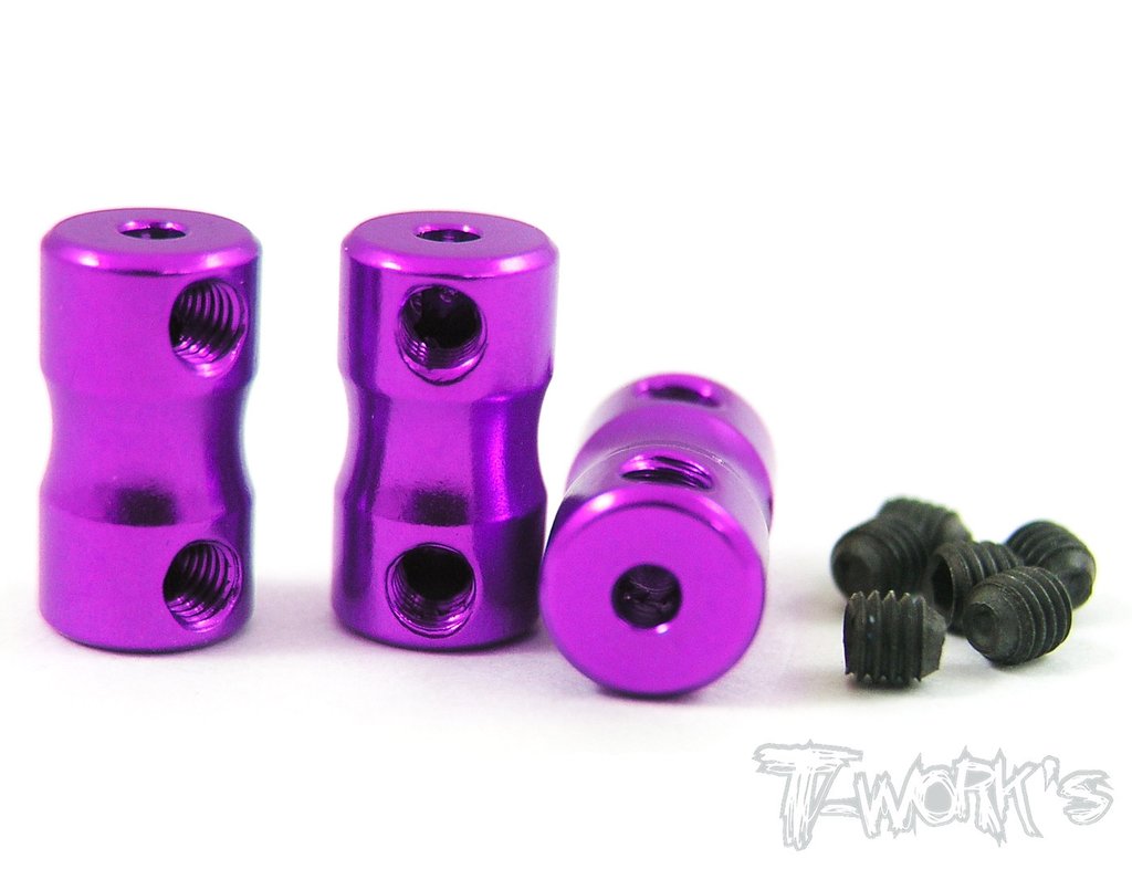 TA-024 Aluminum Double lock 2mm Bore Collar each 3pcs colori selezionabili, -Purple