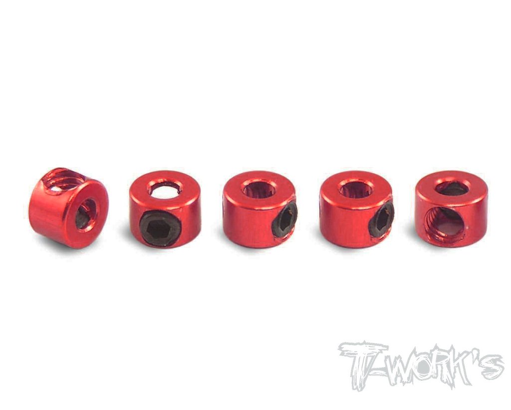 TA-041 Aluminum Anti-Roll Bar Collar 5 pcs  colori selezionabili, -Red