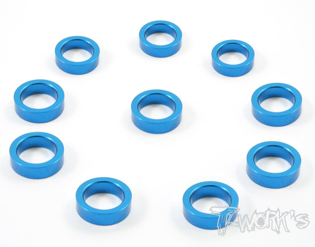 Spessori Aluminum 5mm Bore Washer 2.0mm 10pz colori selezionabili, TA-045 Aluminum 5mm Bore Washer 2.0mm 10pcs.-ligh blue