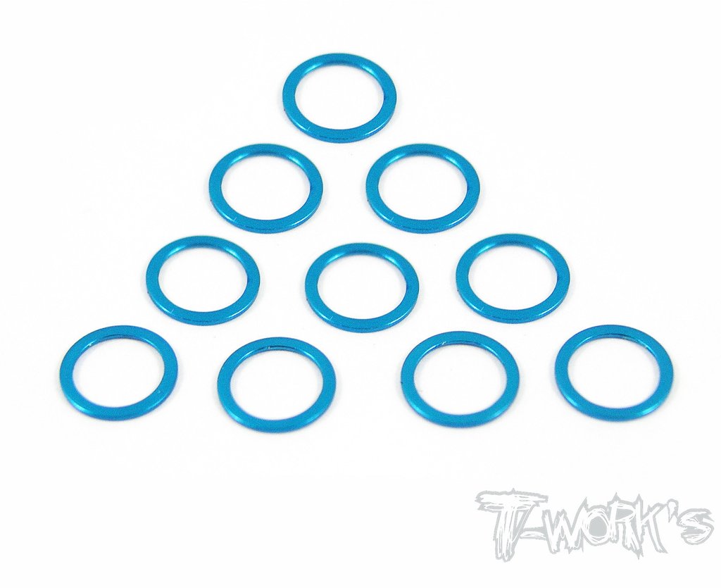 Spessori Aluminum 5mm Bore Washer 0.5mm 10pz colori selezionabili, TA-042 Aluminum 5mm Bore Washer 0.5mm 10pcs.-ligh blue