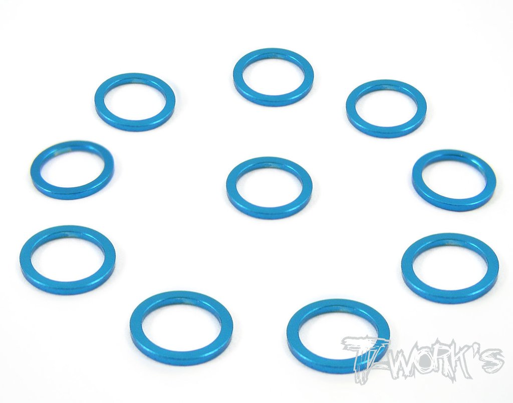 Spessori Aluminum 5mm Bore Washer 0.75mm 10pz colori selezionabili, TA-043 Aluminum 5mm Bore Washer 0.75mm 10pcs.-ligh blue