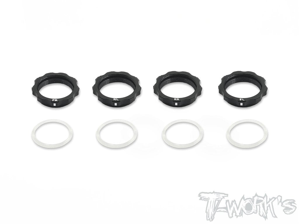 TE-161 7075-T6 Alum. Shock Adjustable Nut With Mark （ For Yokomo BD7'16/ BD8 ) 4pcs.