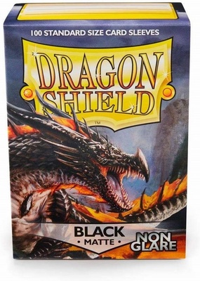 100 Sleeves Dragon Shield Standard MATTE NON GLARE BLACK Bustine Protettive Nere