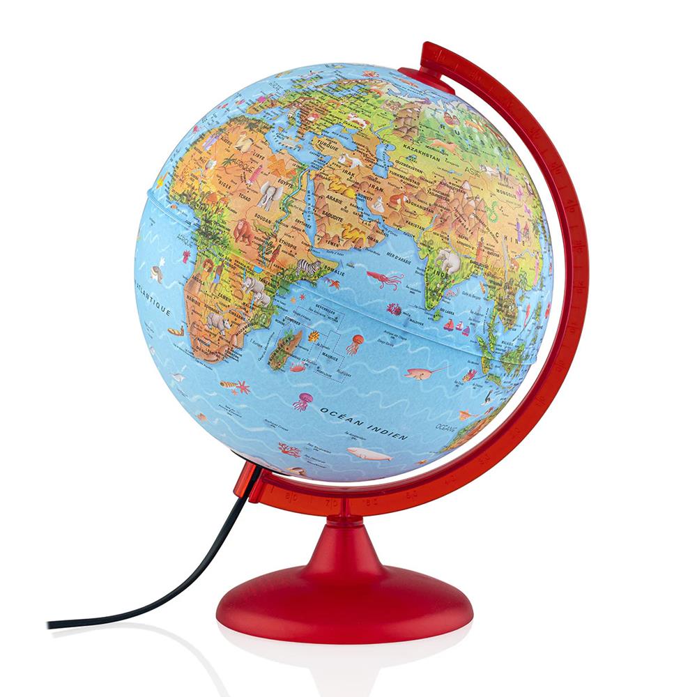 MAPPAMONDO GEOGRAFICO 25 CM ZOO - ILLUMINATO