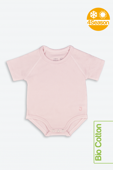 J BIMBI BODY NEONATO COTONE BIOLOGICO MEZZE MANICHE - ROSA PASTELLO 12186
