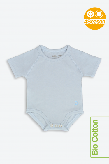 J BIMBI BODY NEONATO COTONE BIOLOGICO MEZZE MANICHE - AZZURRO PASTELLO 12187