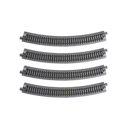 4 rails incurvés Unitrack (R381-30) 30 degrés - Kato 20-140 - HO 1/87